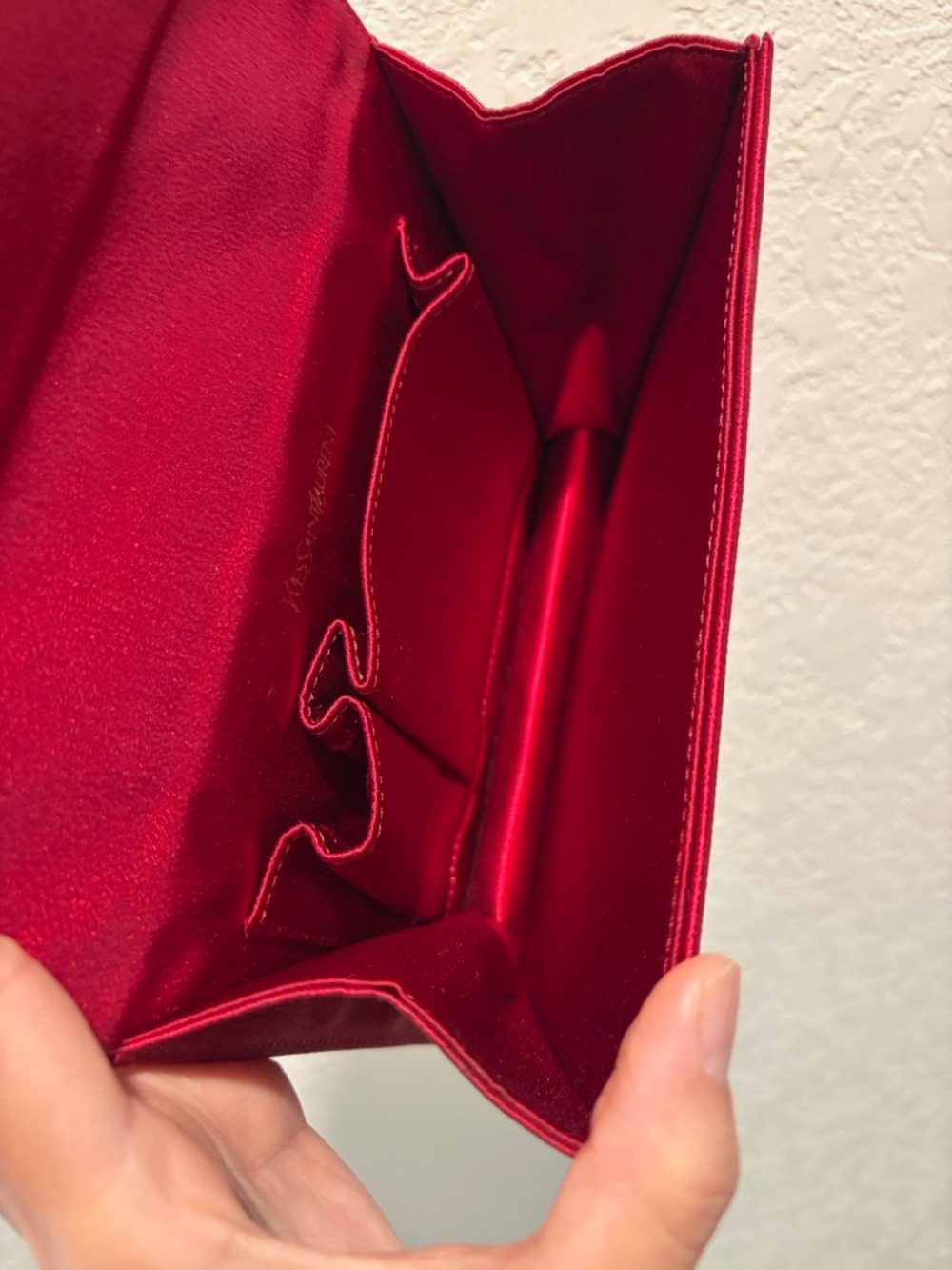 Yves Saint Laurent Red Satin
Bow Clutch with Crystal Accent - Picture 12 of 15